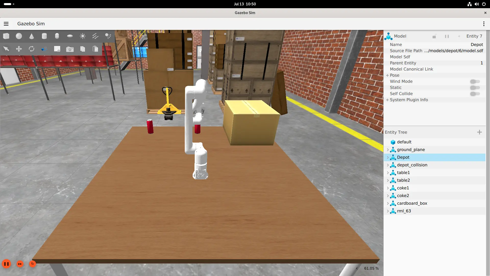 RML-63 pick-and-place simulation