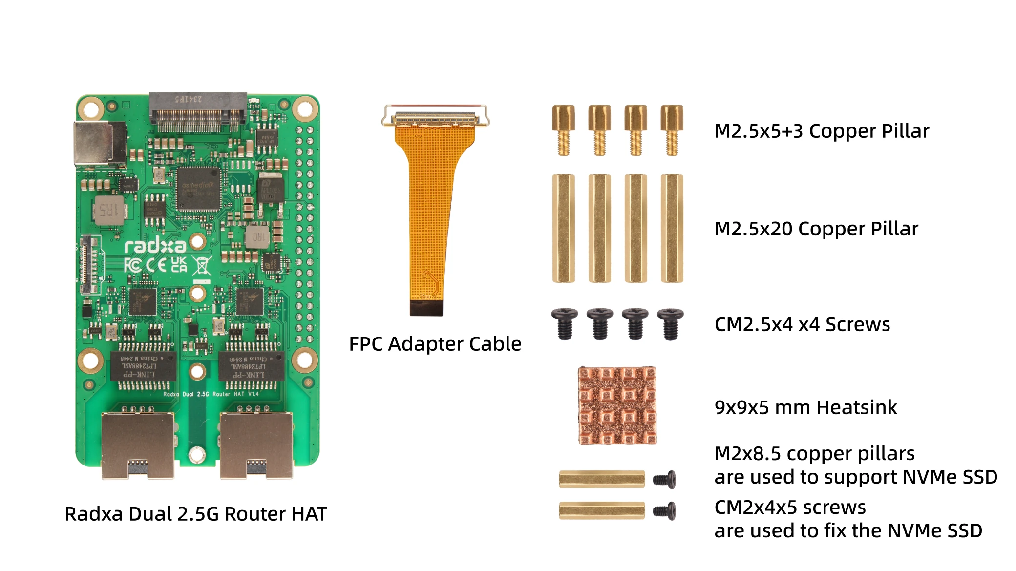 Radxa Dual 2.5G Router HAT Board