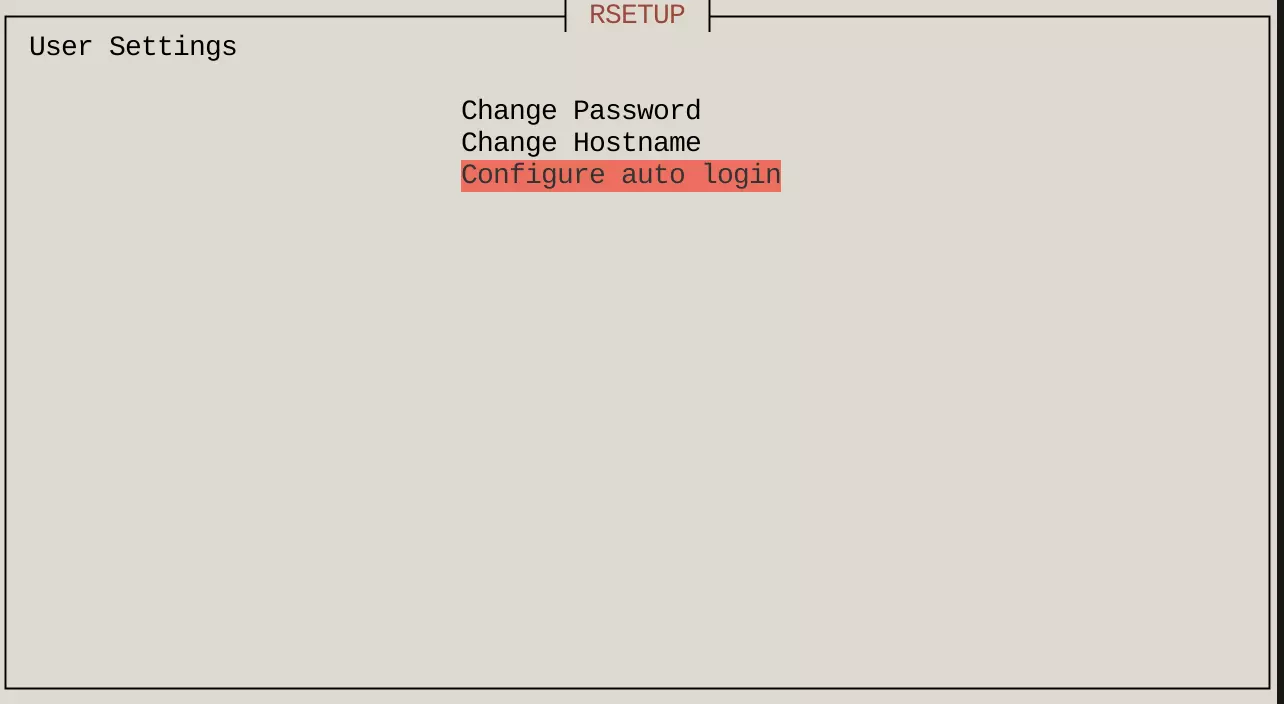 Configure auto login option
