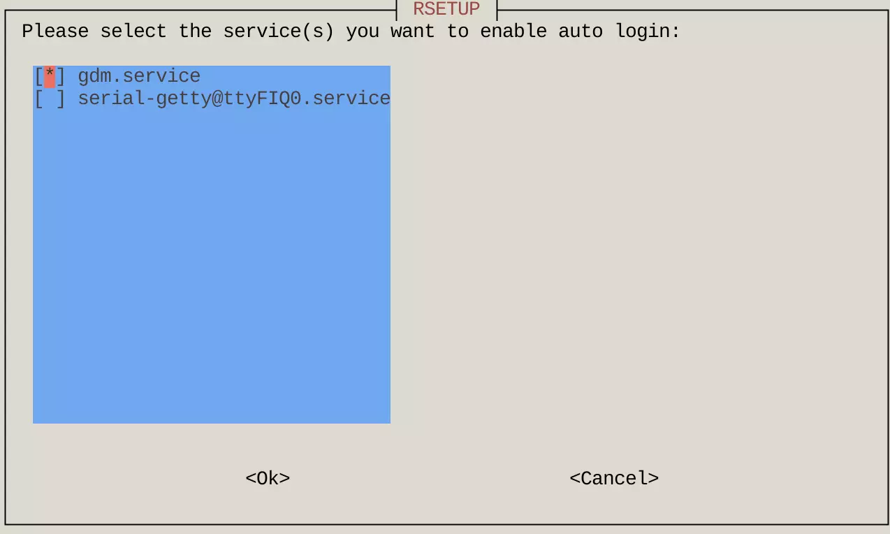 Enable auto login configuration