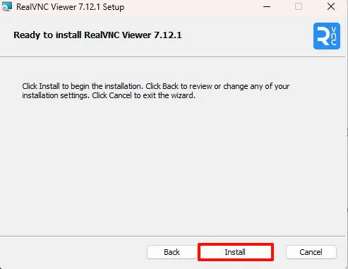 VNC Viewer Ready to Install