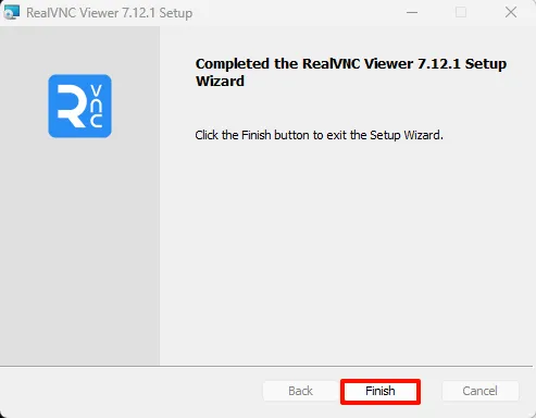 VNC Viewer Installation Complete