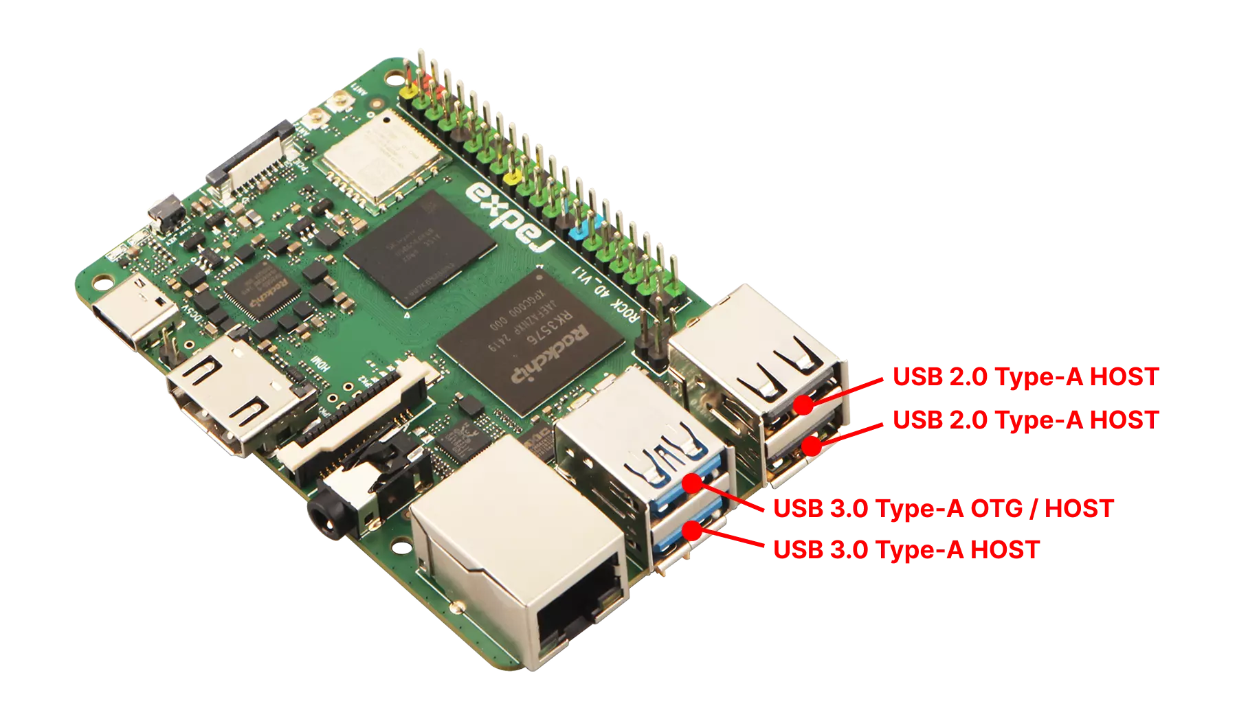ROCK 4D USB Type-A Ports